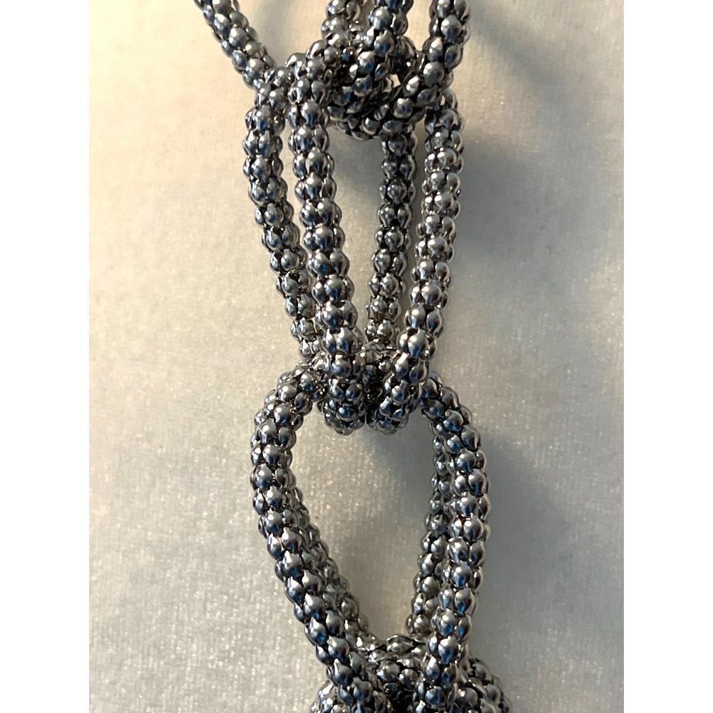 Statement Silver Loop Necklace - image 4